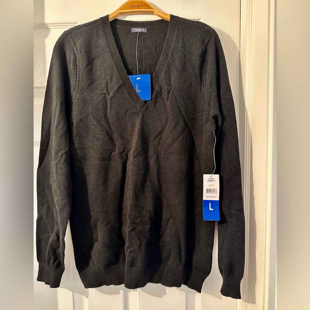 Magaschoni cashmere sweater V-neck Black Large